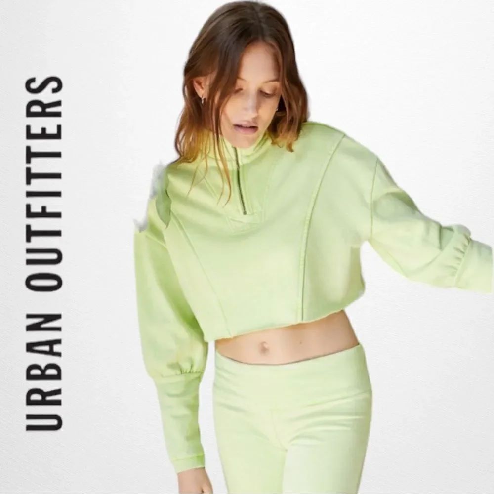 Out From Under UO Urban Outfitters Vera Green Half-Zip Sweatshirt NEW M L